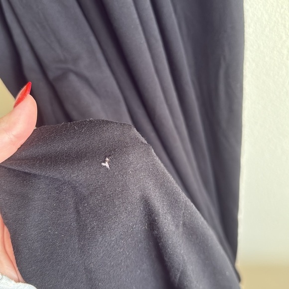 Reformation Sage Short Sleeve Wrap Midi Dress Black with Slit - Picture 11 of 11